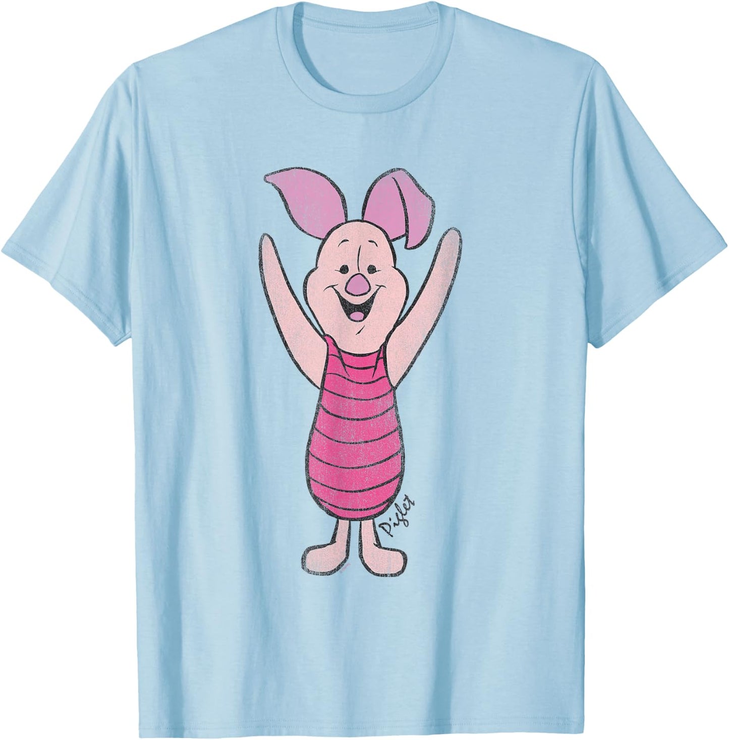 Winnie The Pooh Piglet Classic , White T-Shirt - T-Shirt | Light Blue