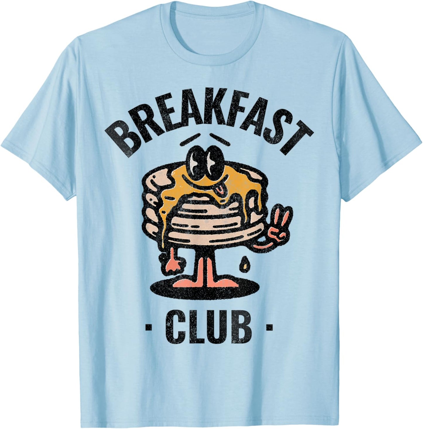 Breakfast Club Retro Vintage Pancake Trendy Aesthetic Brunch T-Shirt - T-Shirt | Light Blue