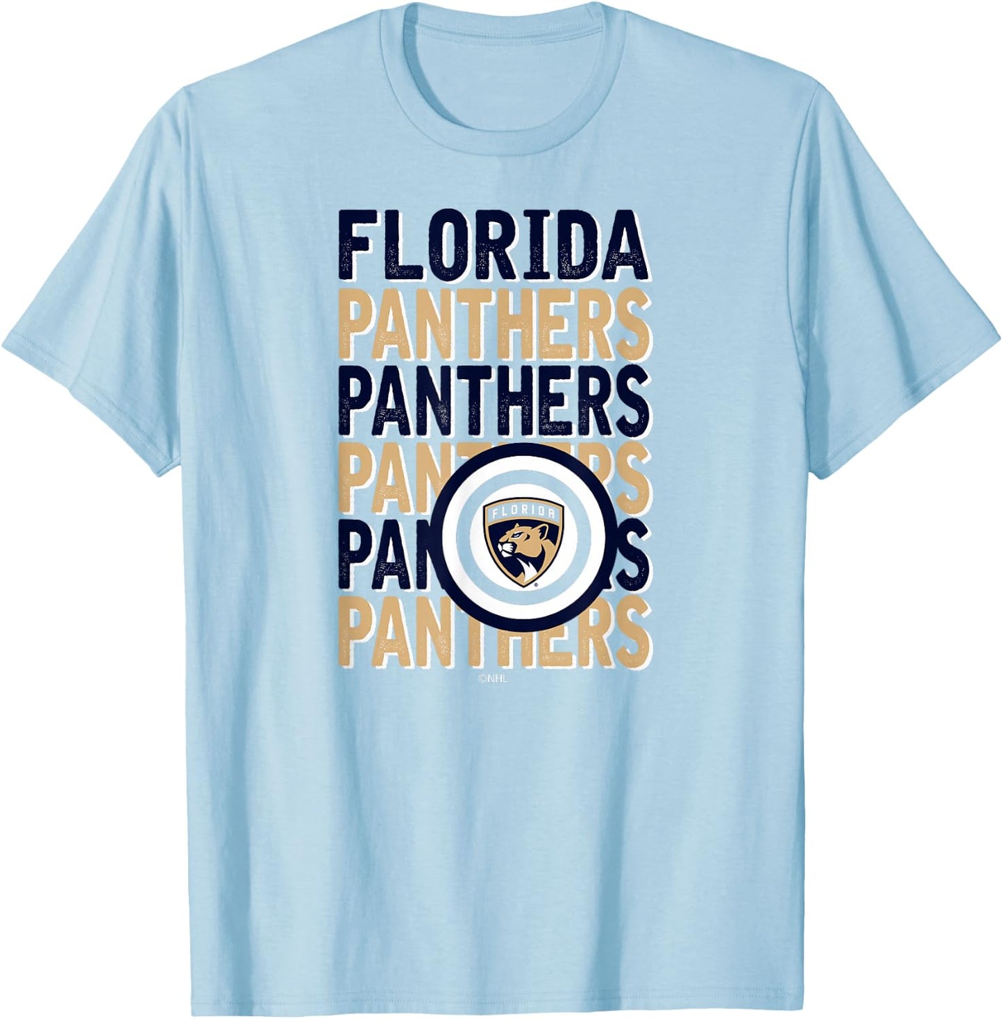 Florida Panthers Repeat Red Officially Licensed T-Shirt - T-Shirt | Light Blue