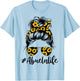Cool Abuela Life with Sunflower Messy Hair Bun Mothers Day T-Shirt - T-Shirt | Light Blue
