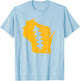 Wisconsin outline football laces Green Bay Football Shirt T-Shirt - T-Shirt | Light Blue