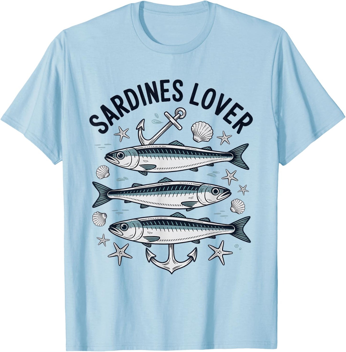 Adore Sardines Fish Sea T-Shirt - T-Shirt | Light Blue