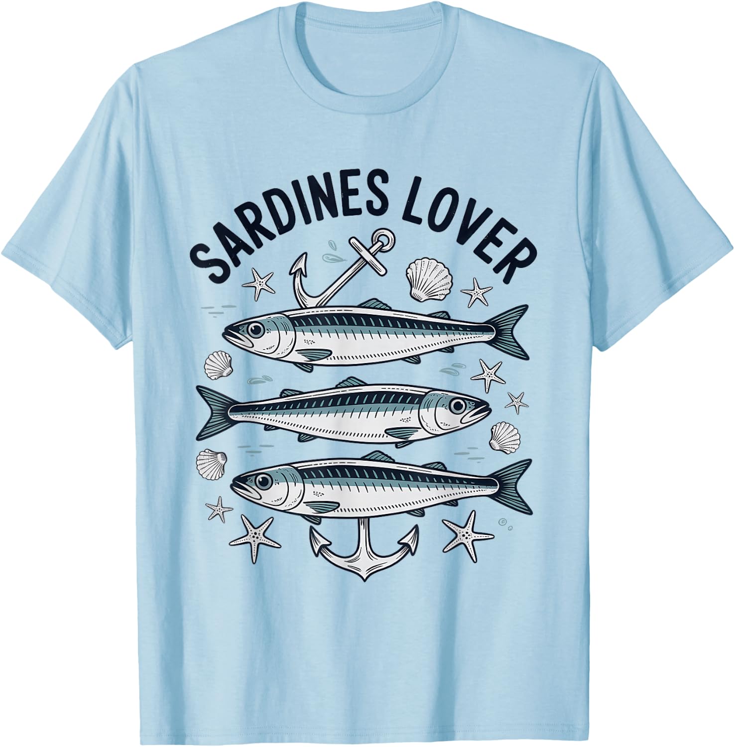 Adore Sardines Fish Sea T-Shirt - T-Shirt | Light Blue