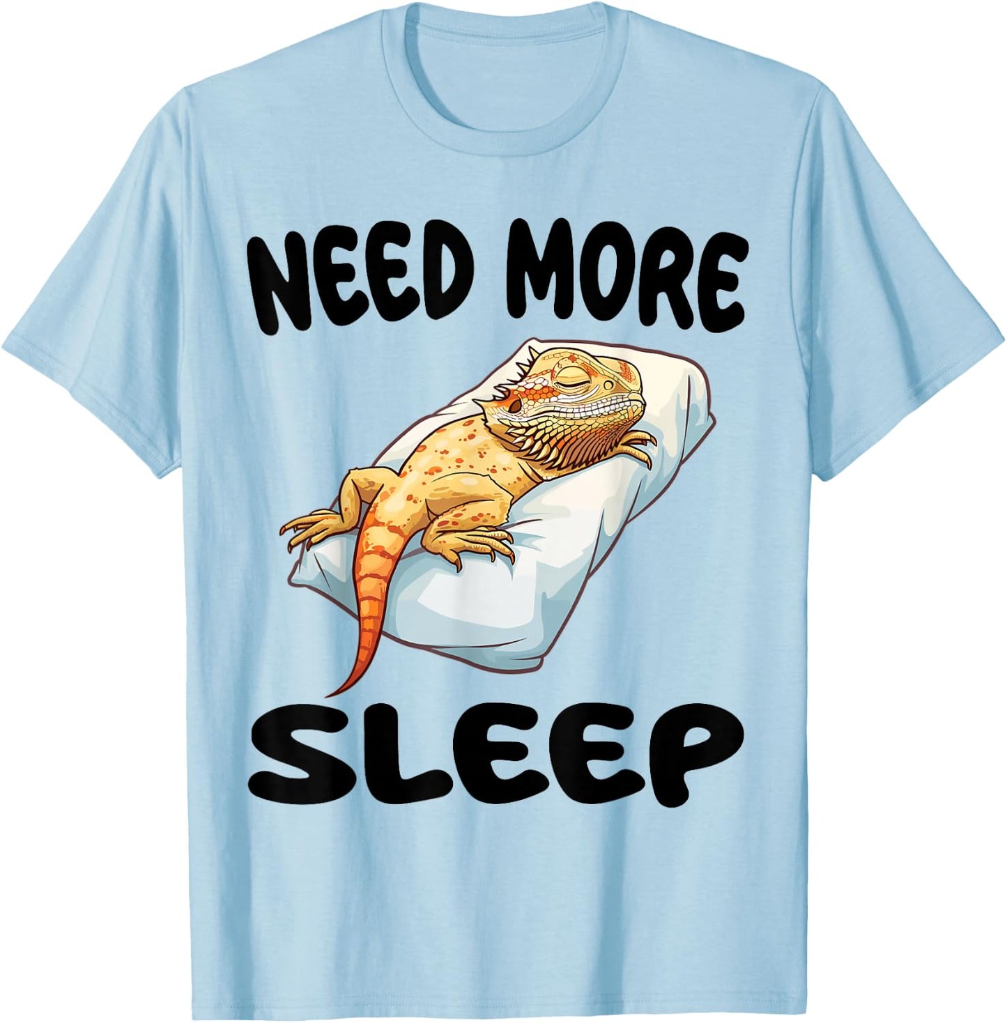 Cute Bearded Dragon Need More Sleep Pajamas Nightgown T-Shirt - T-Shirt | Light Blue