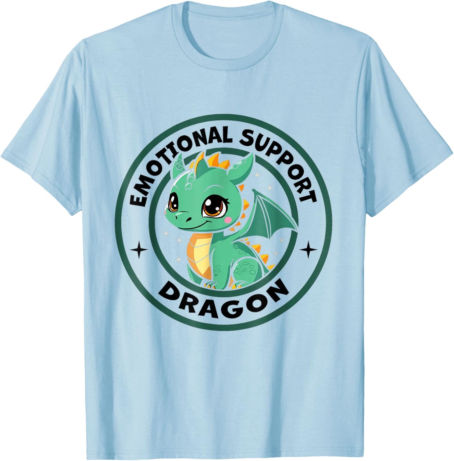 Cute Kawaii Chibi Emotional Support Dragon Men Women Kids T-Shirt - T-Shirt | Light Blue