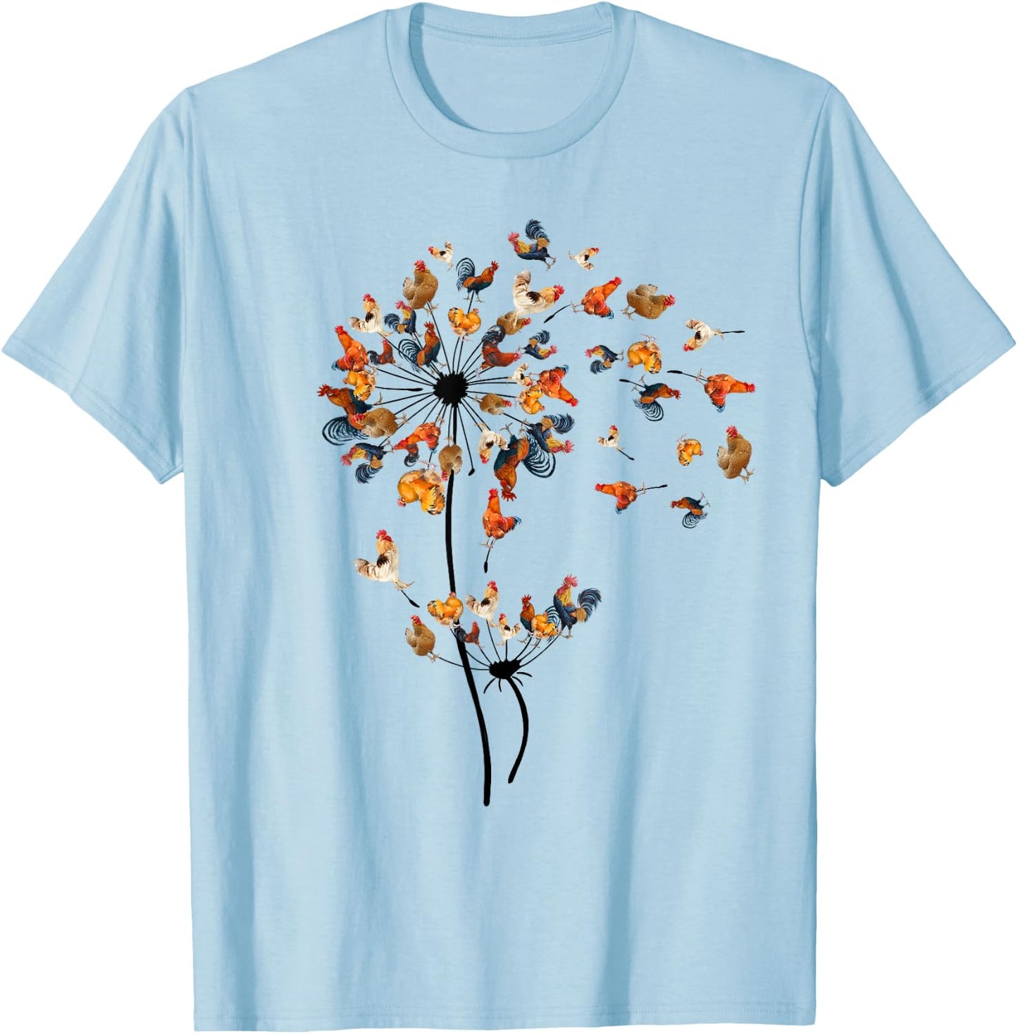 Pusteblume, Huhn, Blume, Hühner, Bauer Geschenk T-Shirt - T-Shirt | Light Blue