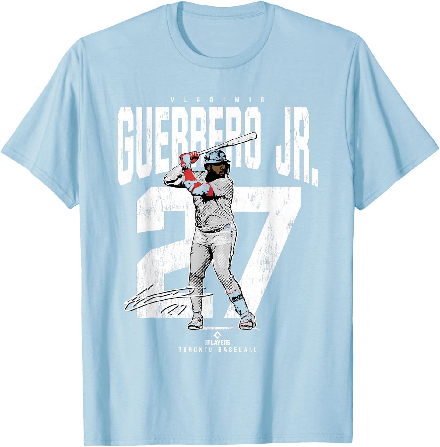 Vladimir Guerrero Jr. | Toronto Baseball Players | MLBVGU392 T-Shirt - T-Shirt | Light Blue