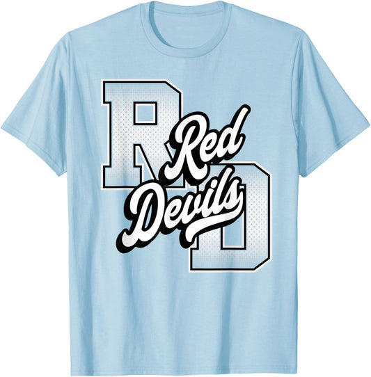 Red Devils Shirt Football Baseball Basketball Red Devils T-Shirt - T-Shirt | Light Blue