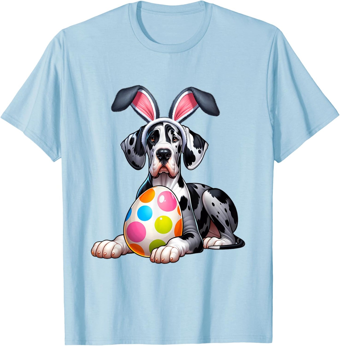 Great Dane Lovers Easter Egg Eggs Bunny Rabbits Rabbit T-Shirt - T-Shirt | Light Blue