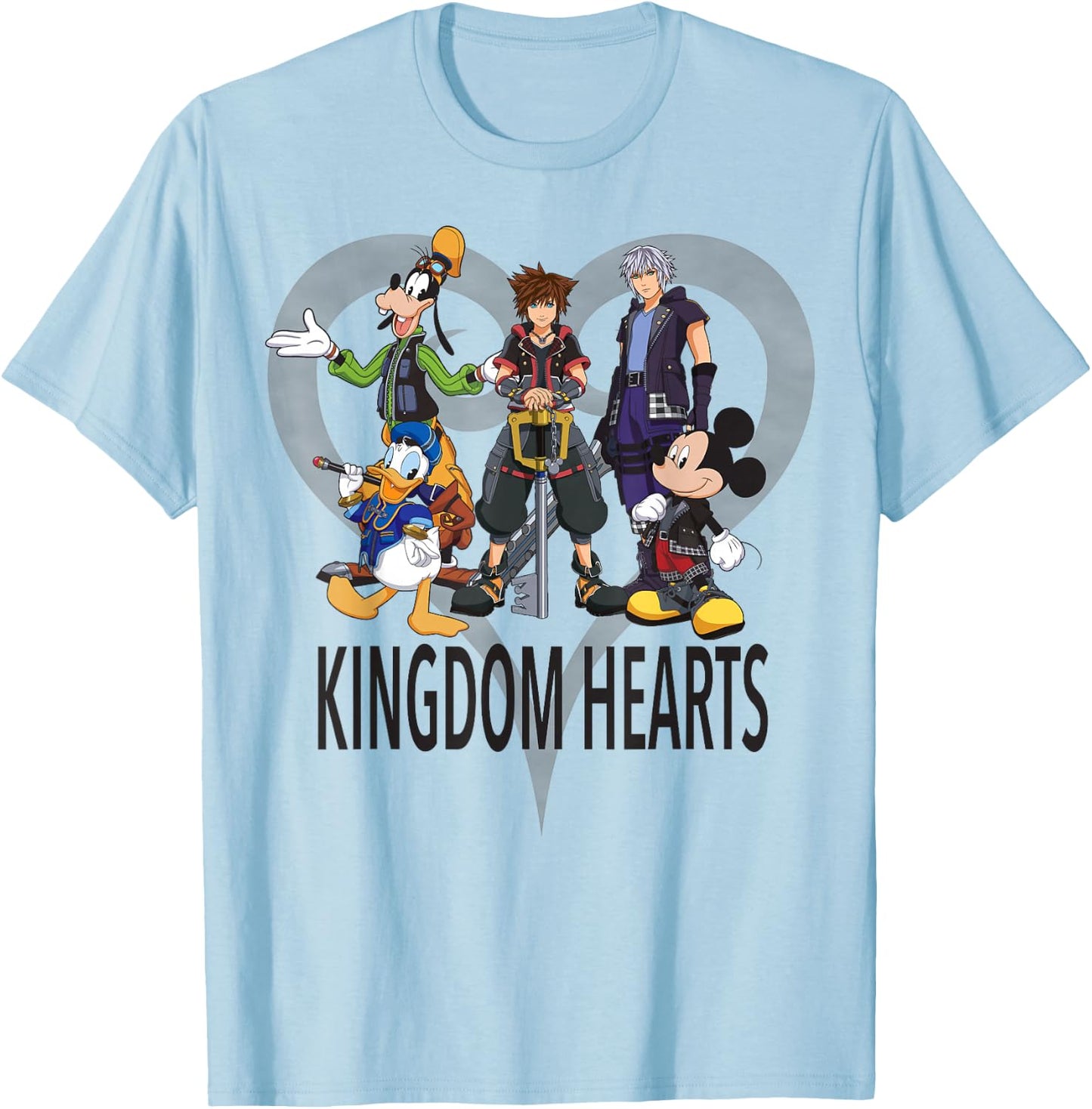Disney Kingdom Hearts Group Shot Symbol T-Shirt - T-Shirt | Light Blue