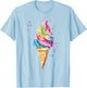 Ice Cream Watercolour , White, S T-Shirt - T-Shirt | Light Blue