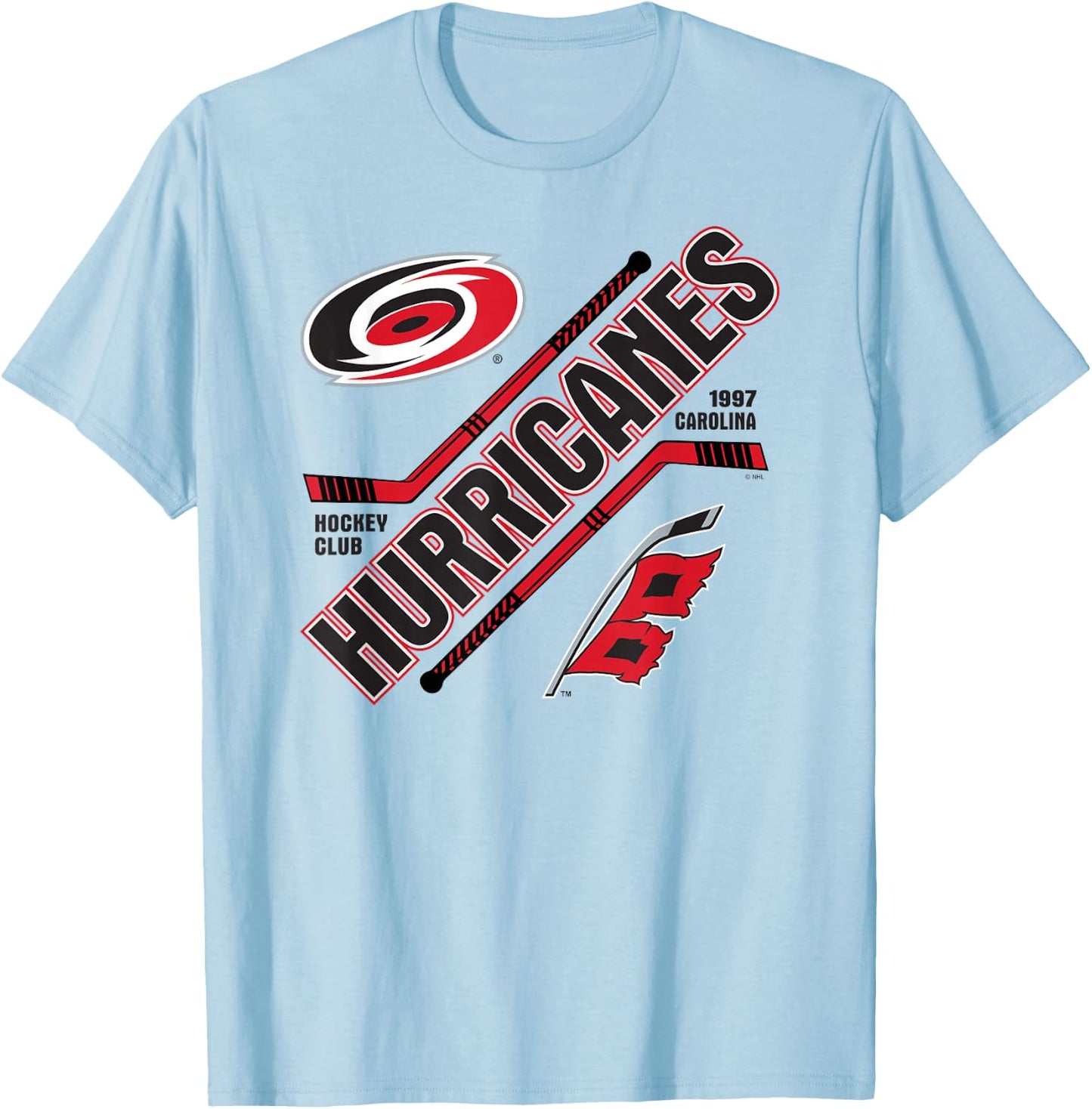 Carolina Hurricanes Force Heather Gray Officially Licensed T-Shirt - T-Shirt | Light Blue