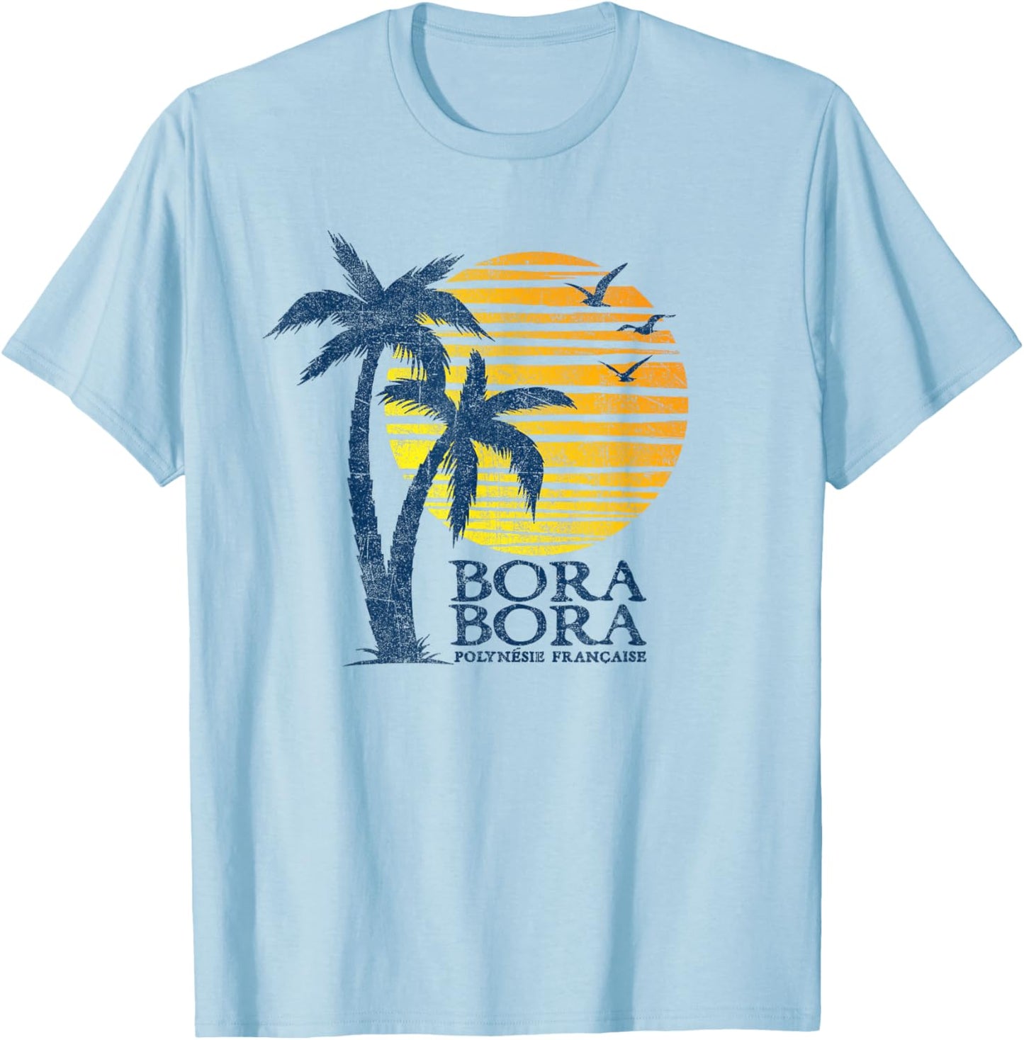 Bora Bora French Polynesia Beach Sunset Souvenir T-Shirt - T-Shirt | Light Blue