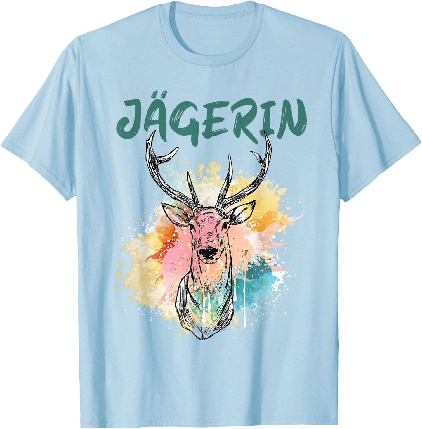 Jagen Hirsch Jagdbekleidung Jagdschein Damen Jagd Jägerin T-Shirt - T-Shirt | Light Blue