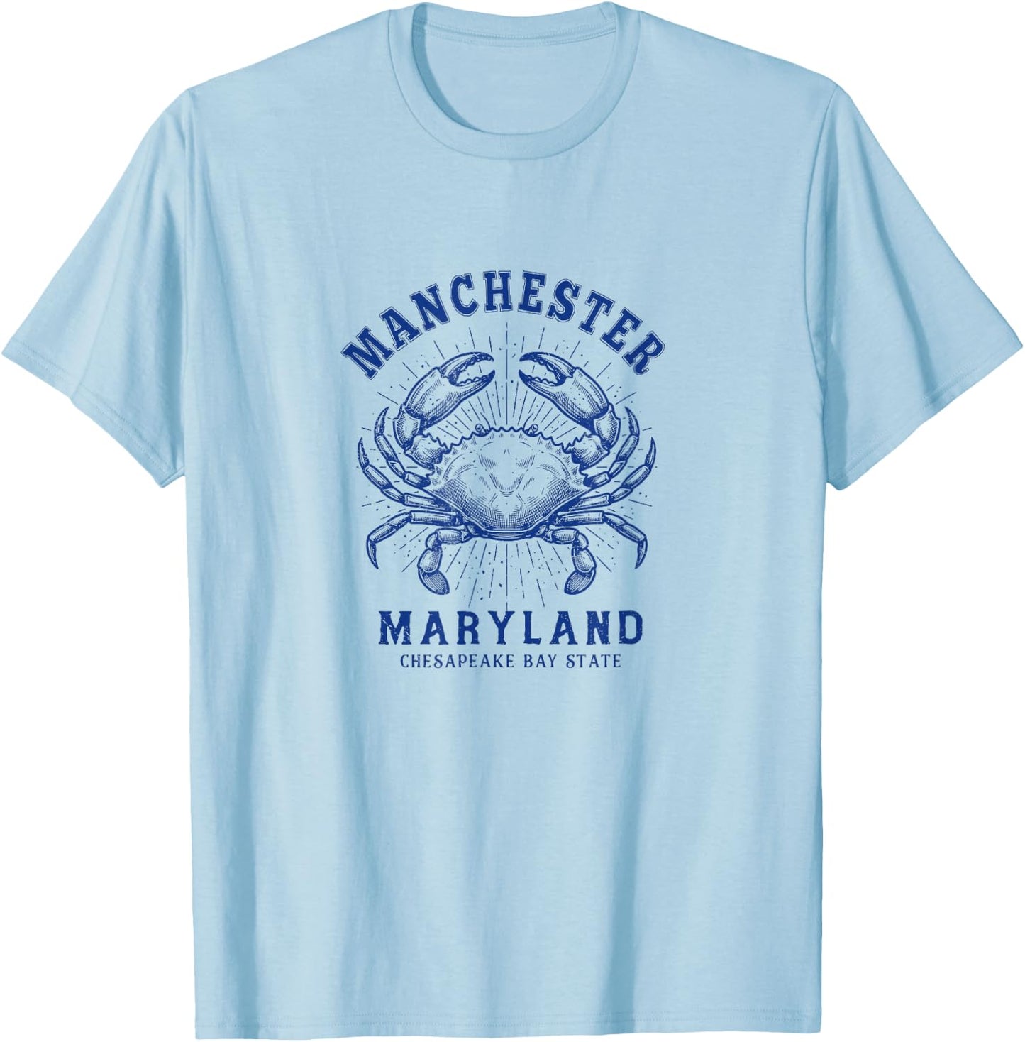 Maryland Blue Crab Coastal Manchester MD Design T-Shirt - T-Shirt | Light Blue