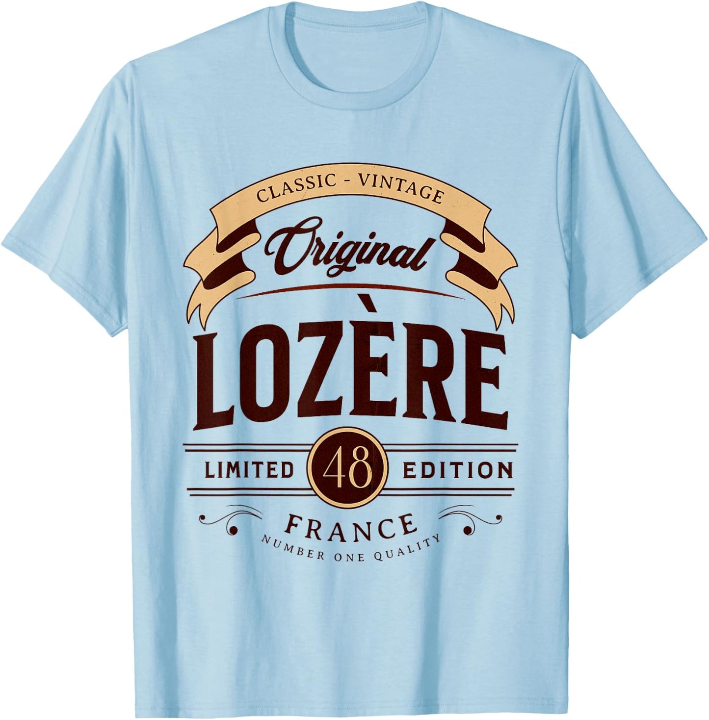 Vintage Lozère France , grey, S T-Shirt - T-Shirt | Light Blue