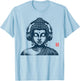 Vintage Retro Buddha with Earphones , grey, S T-Shirt - T-Shirt | Light Blue