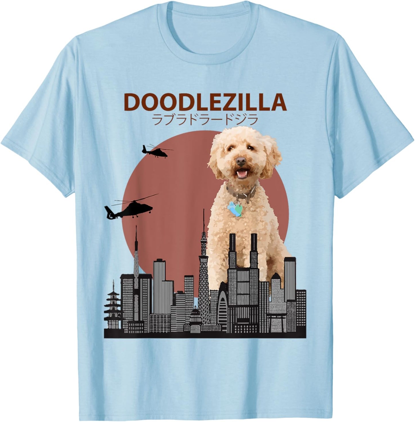 Doodlezilla Labradoodle | Funny Goldendoodle Gift T-Shirt - T-Shirt | Light Blue