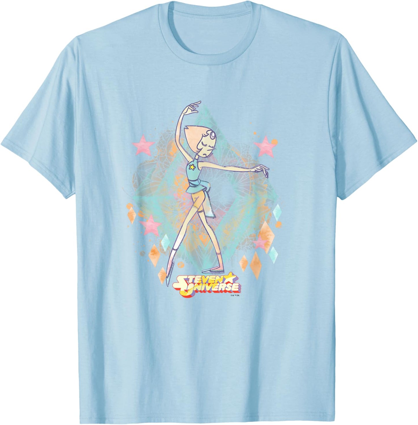 Steven Universe Pearl Sketch Watercolor Faded T-Shirt - T-Shirt | Light Blue