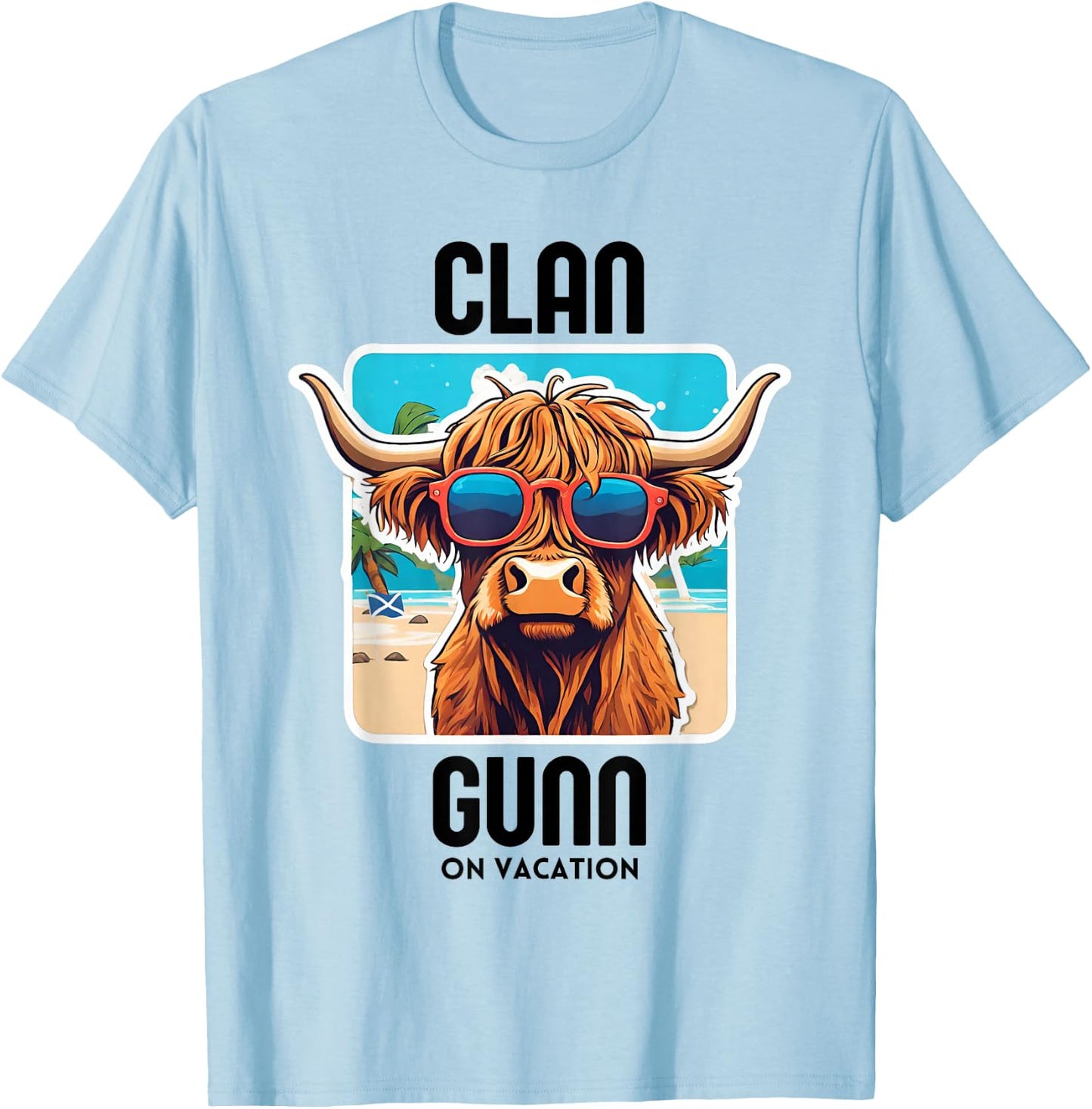 Gunn Clan Vacation Scottish Family Name Party T-Shirt - T-Shirt | Light Blue
