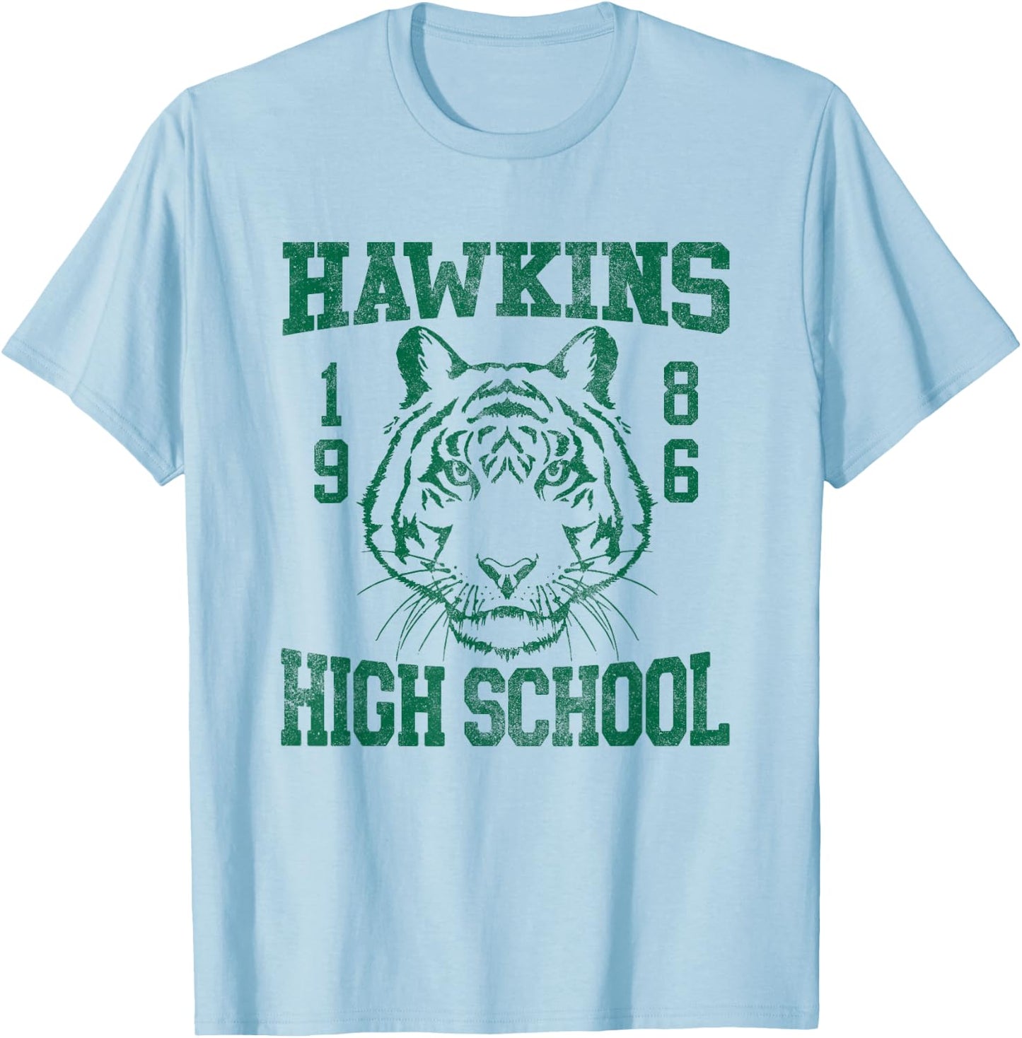 Stranger Things 1986 Hawkins High School T-Shirt - T-Shirt | Light Blue