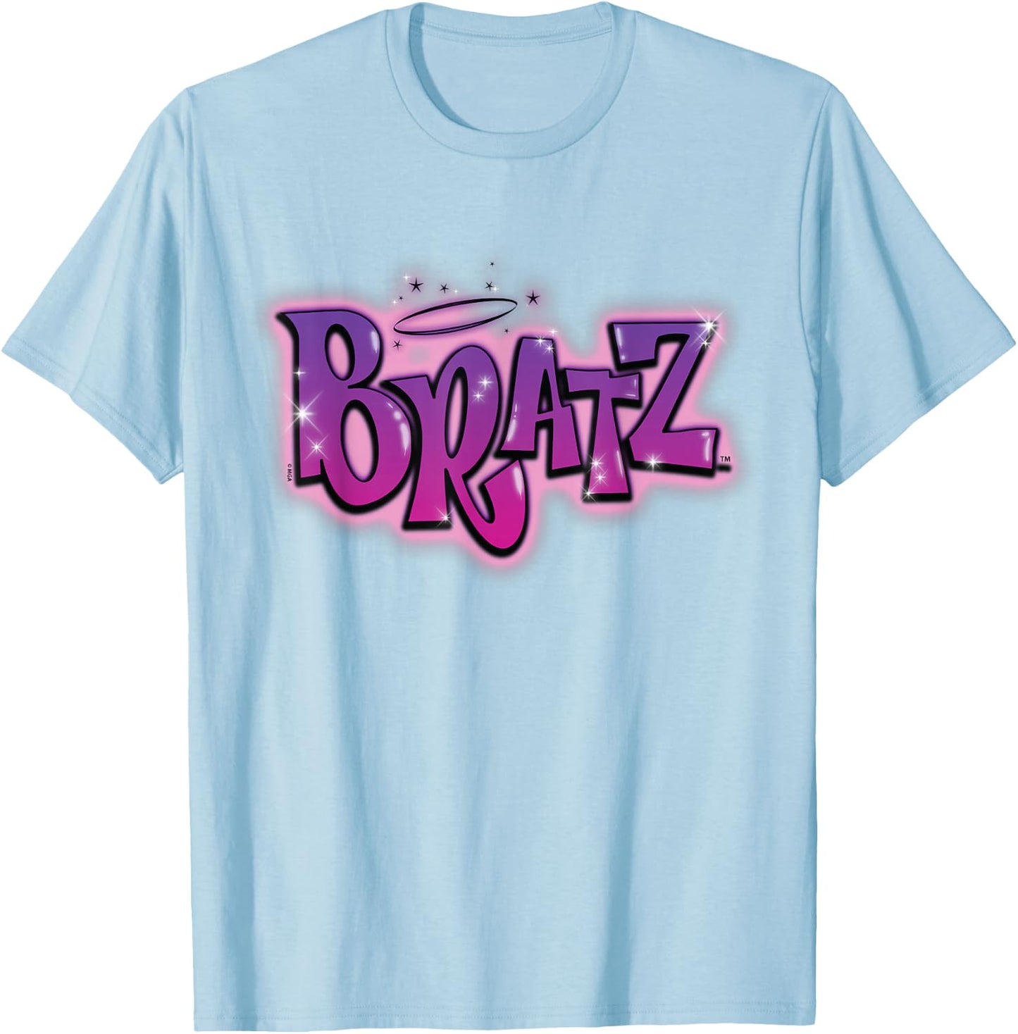 Bratz - Airbrush Pink and Purple Logo T-Shirt - T-Shirt | Light Blue