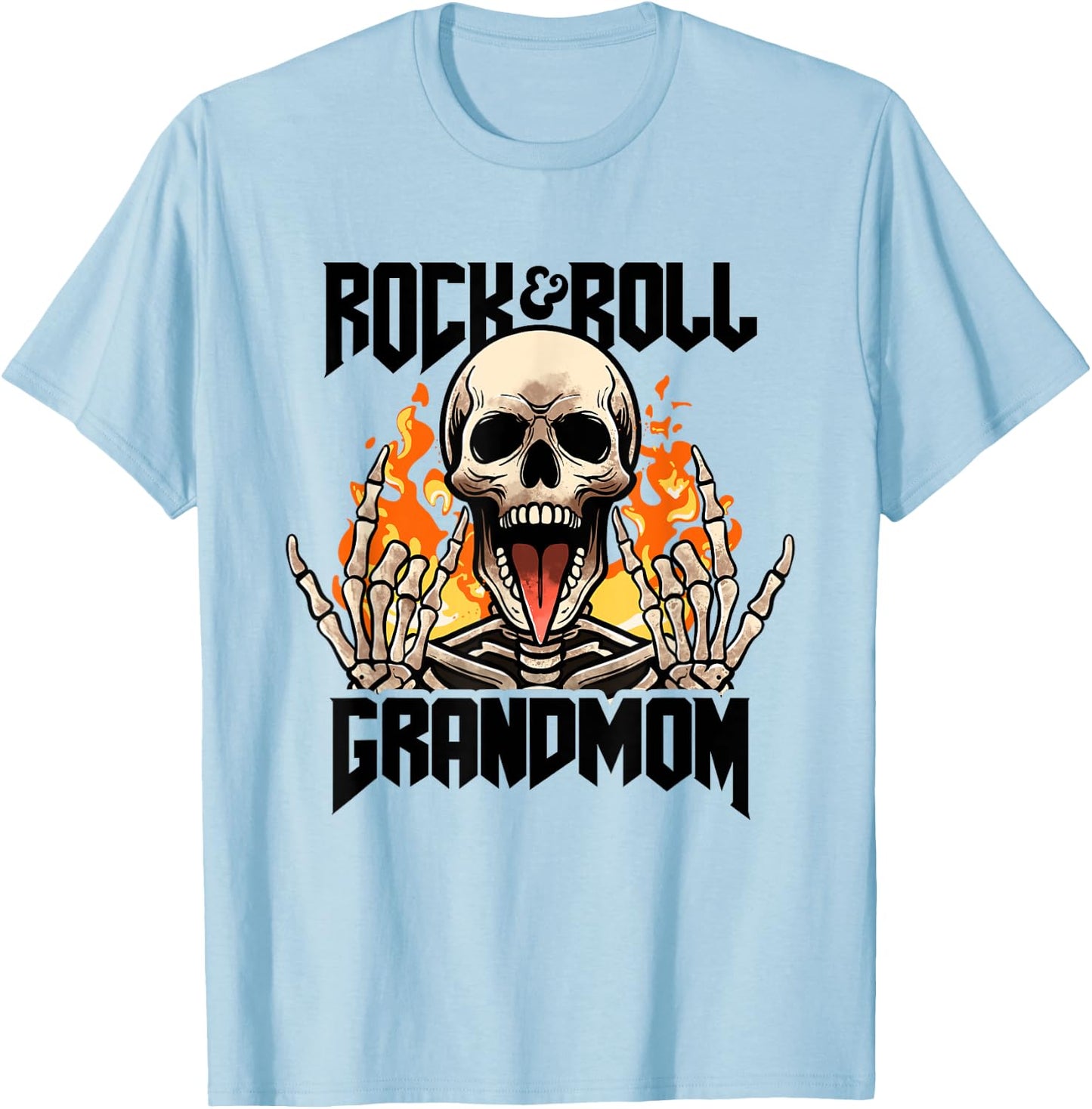 Rock And Roll Grandmom Vintage Retro Rock & Roll Rock Concert T-Shirt - T-Shirt | Light Blue