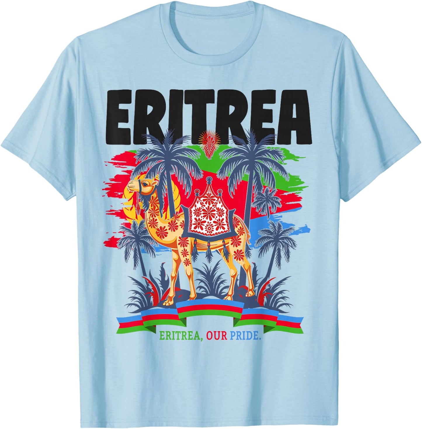 Eritrean Flag Outfit Ideas for Children & Camel Eritrean Flag T-Shirt - T-Shirt | Light Blue