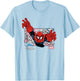 Marvel Comics Spider-Man Action Pose Vintage T-Shirt - T-Shirt | Light Blue