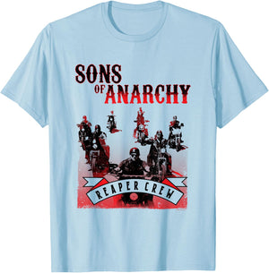Sons of Anarchy Black and Red Poster T-Shirt - T-Shirt | Light Blue