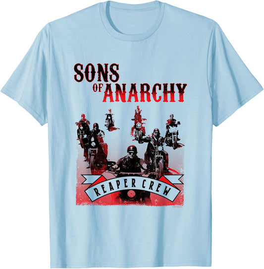 Sons of Anarchy Black and Red Poster T-Shirt - T-Shirt | Light Blue