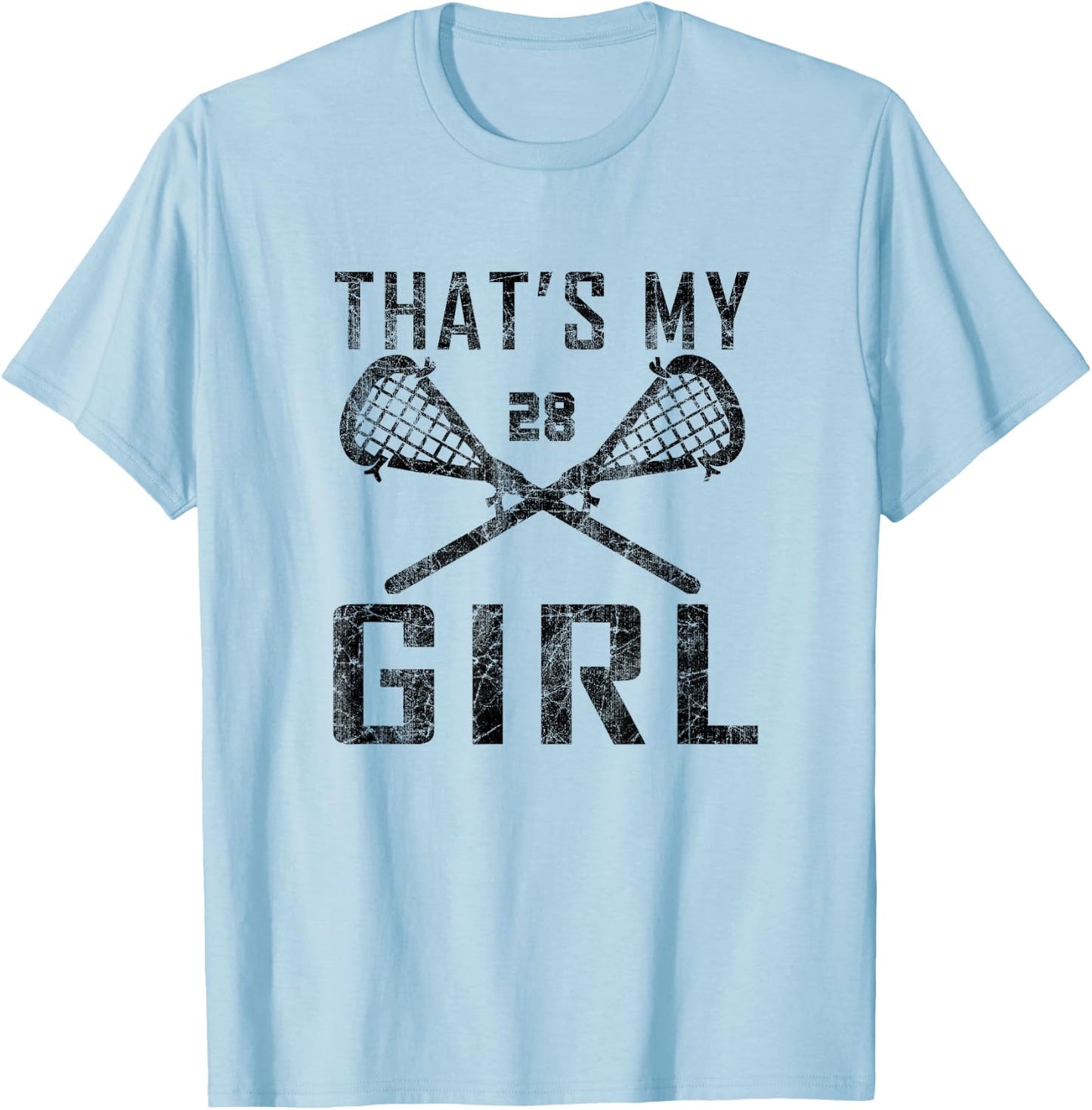 Vintage LAX That's My Girl Lacrosse Mom #28 T-Shirt - T-Shirt | Light Blue