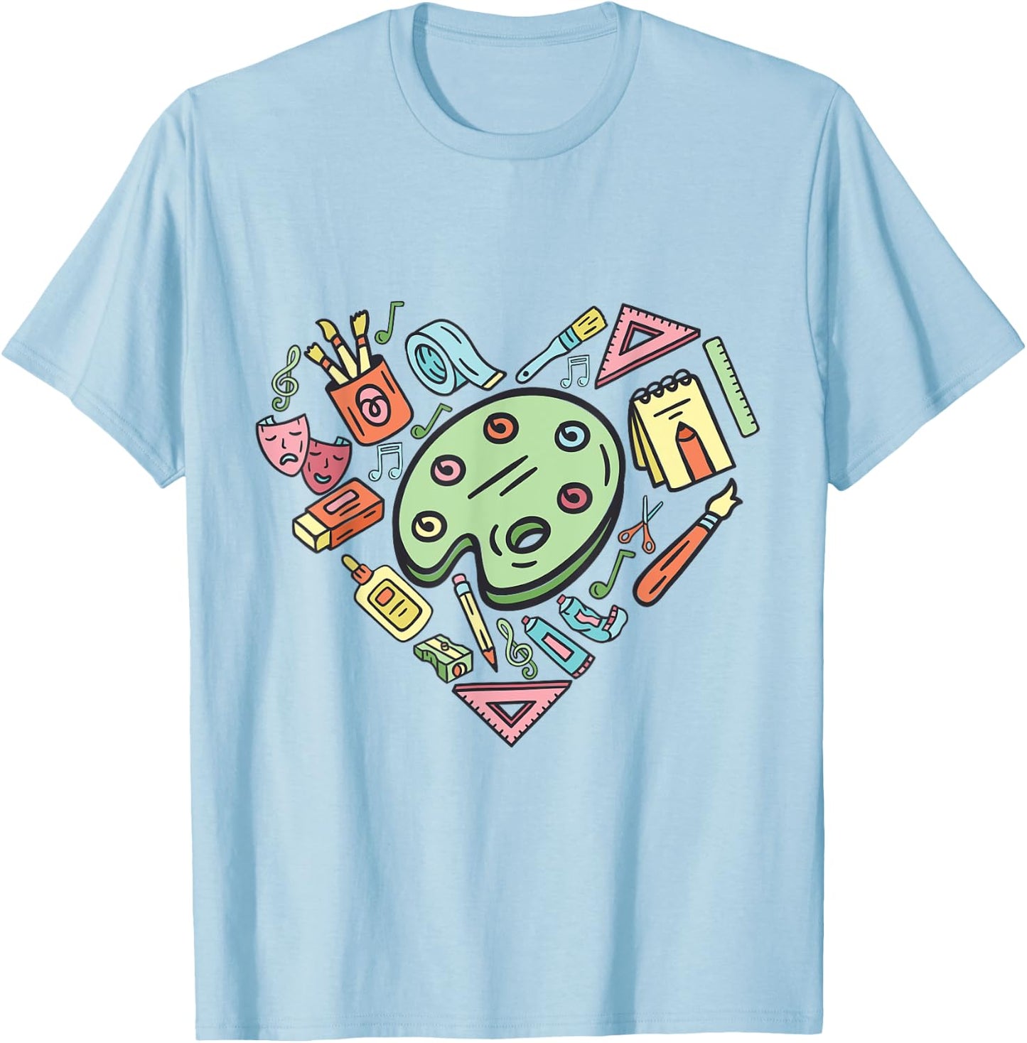 I Love Art Design For Artists Painter Art Lover T-Shirt - T-Shirt | Light Blue