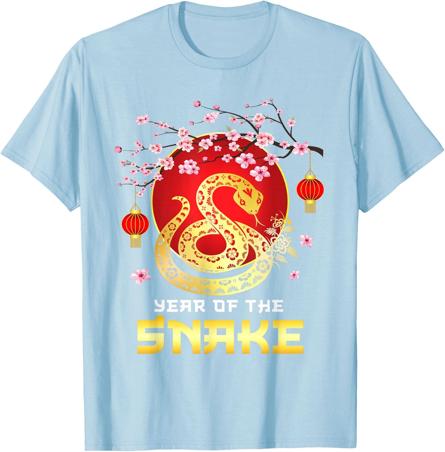 Amazing Year of The Snake 2025 Chinese New Year Zodiac Snake T-Shirt - T-Shirt | Light Blue