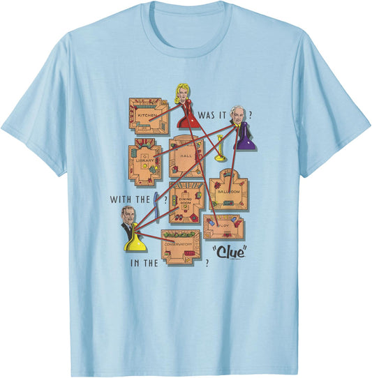 Clue Mystery Gameboard Poster T-Shirt - T-Shirt | Light Blue