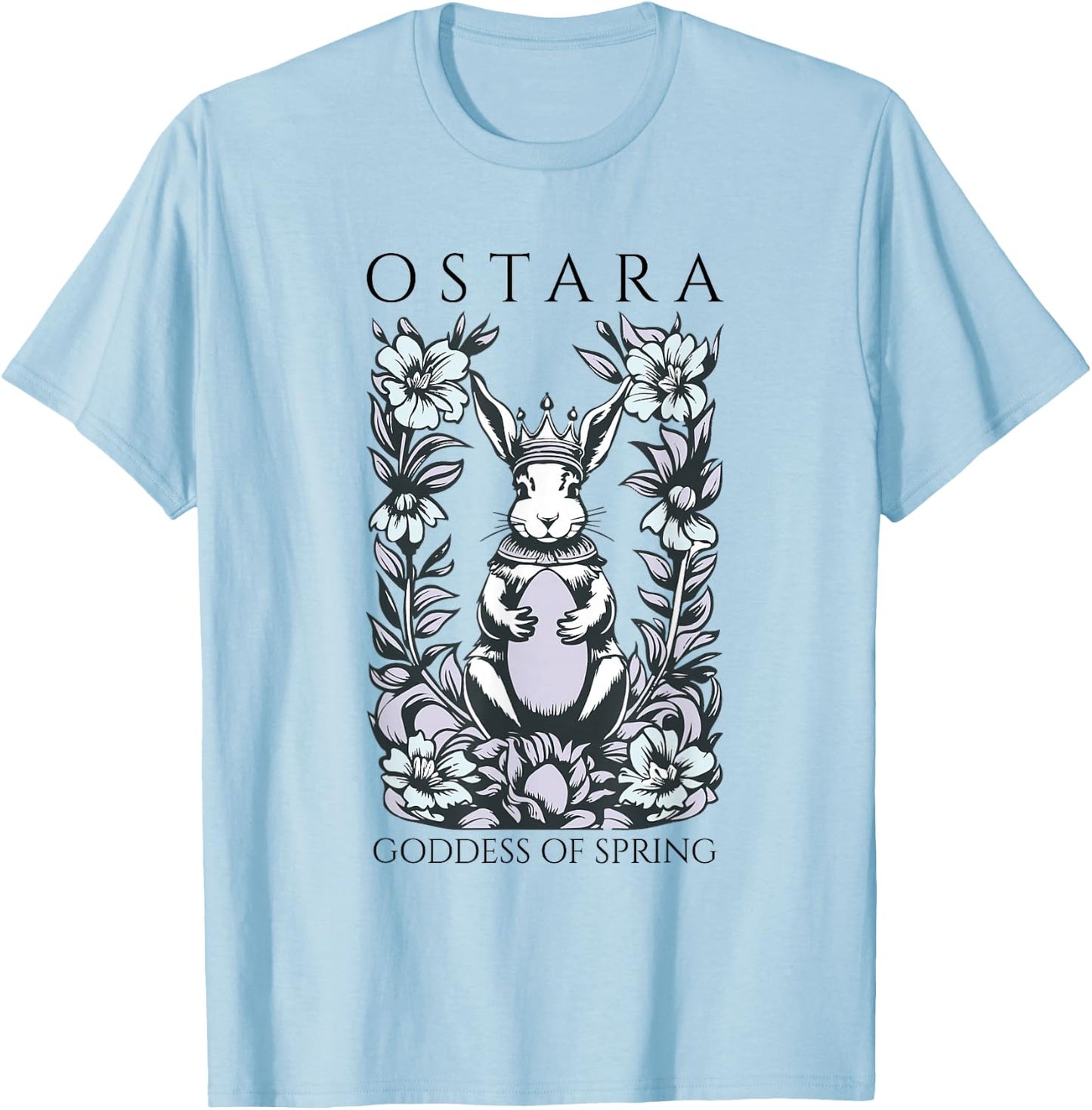 Ostara Goddess of Spring Easter Bunny Blessings Fertility T-Shirt - T-Shirt | Light Blue