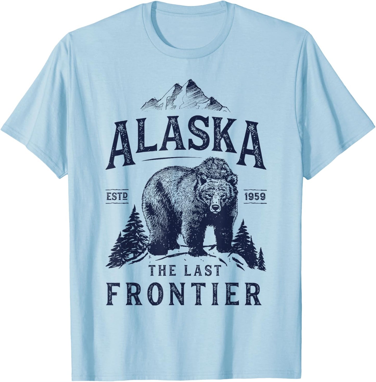 Alaska T Shirt The Last Frontier Bear Home Men Women Gifts T-Shirt - T-Shirt | Light Blue