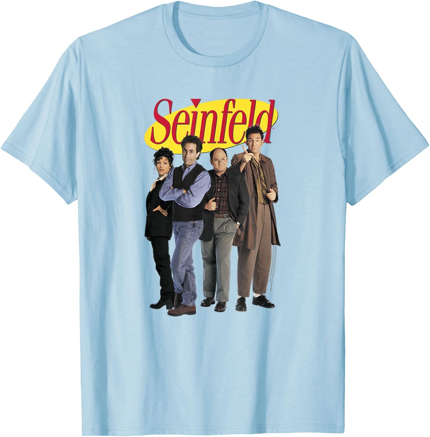 Seinfeld Cast and Logo T-Shirt - T-Shirt | Light Blue