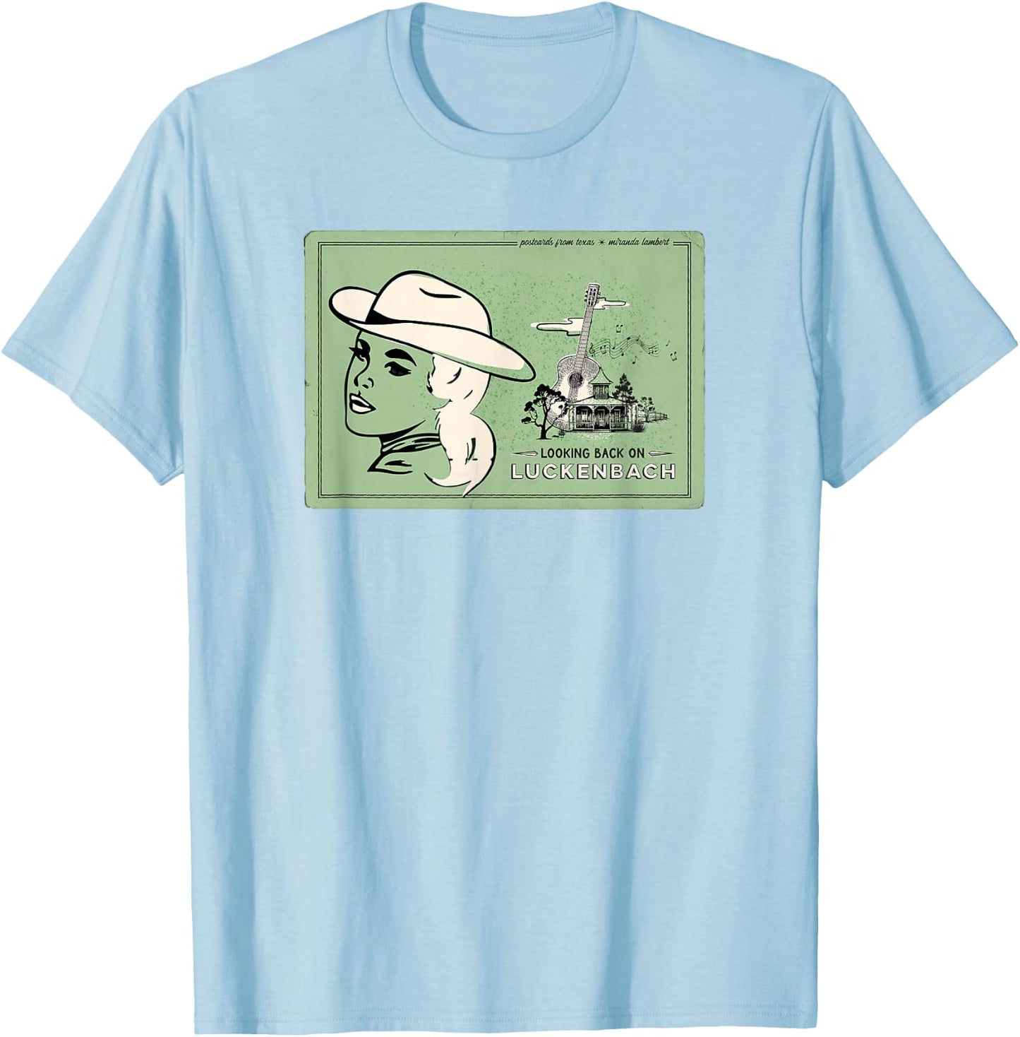 Miranda Lambert Luckenbach Postcards From Texas T-Shirt - T-Shirt | Light Blue