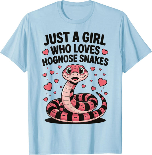 Just A Girl Who Loves Hognose Snakes T-Shirt - T-Shirt | Light Blue
