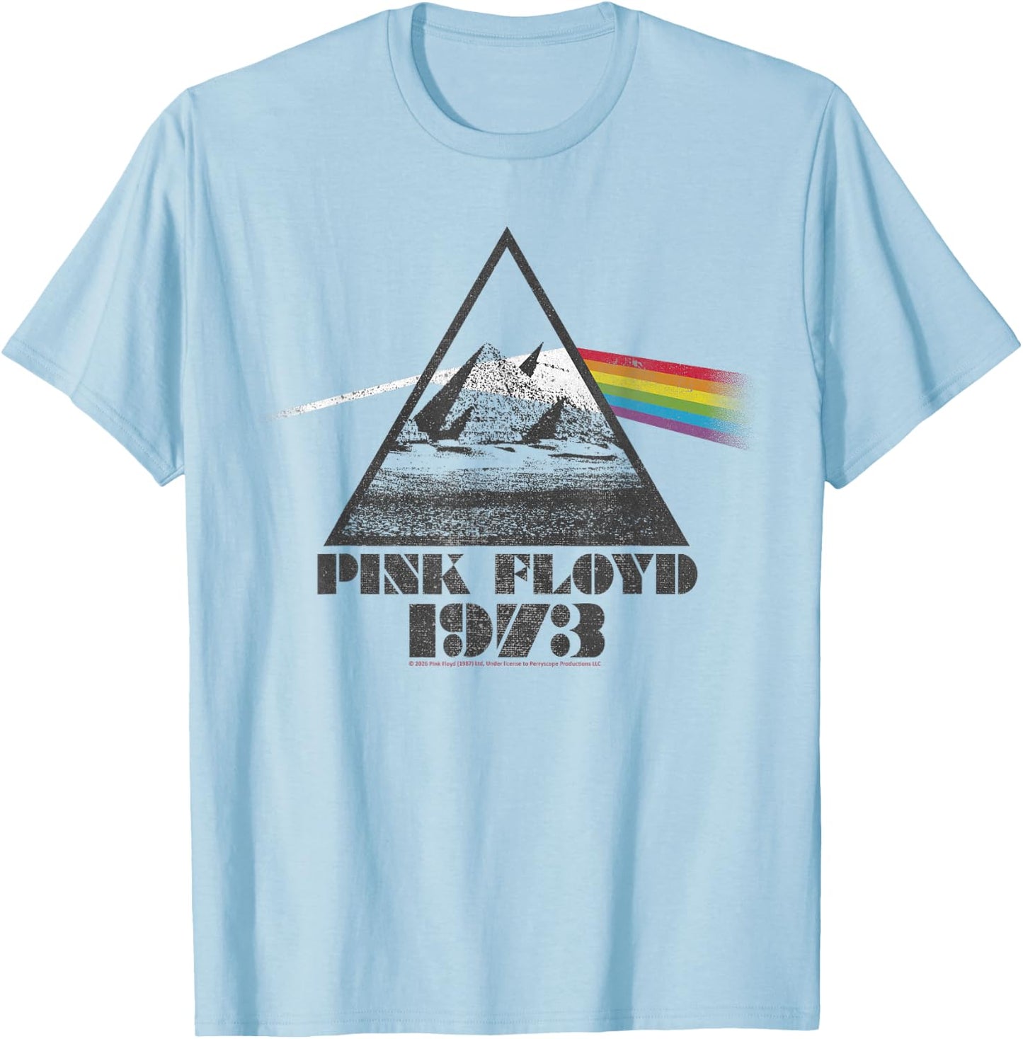 Pink Floyd 1973 La Face cachée de la Lune Prism Rainbow T-Shirt - T-Shirt | Light Blue