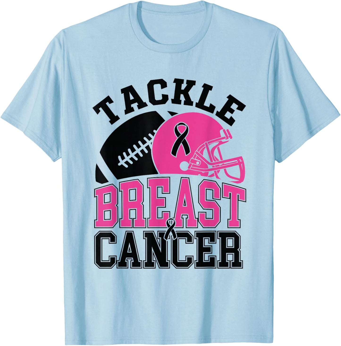 Tackle Breast Cancer Awareness American Football Women Kids T-Shirt - T-Shirt | Light Blue