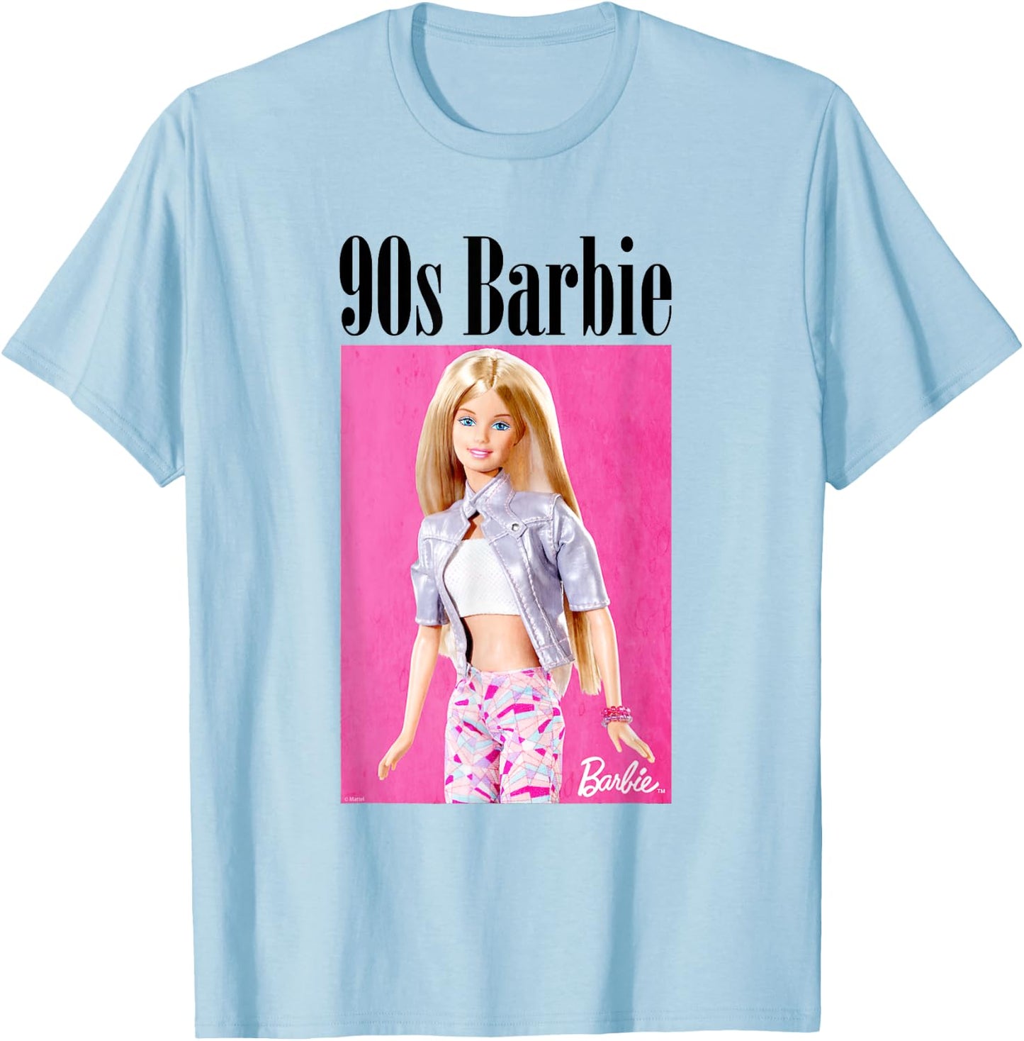 Barbie Women's Official Barbie 90s , white T-Shirt - T-Shirt | Light Blue