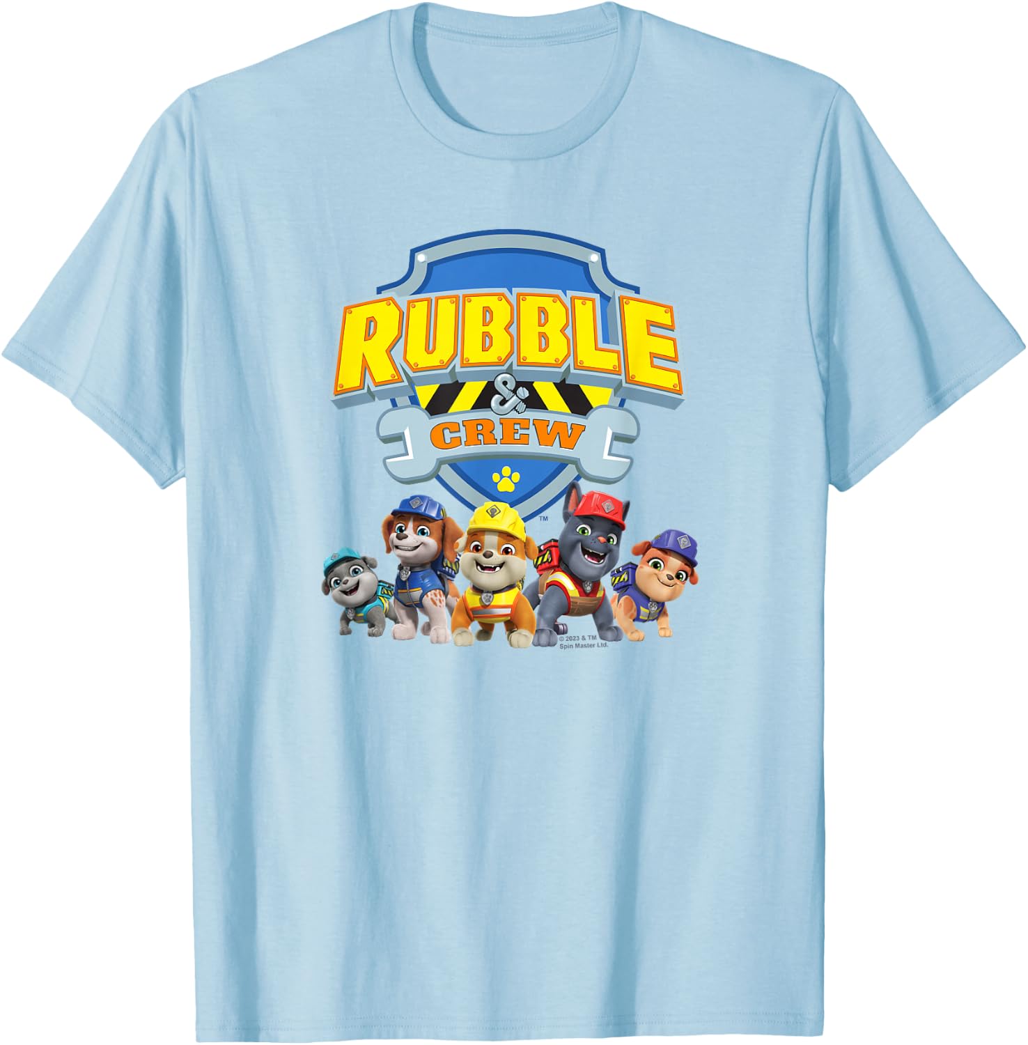 Rubble & Crew Logo and Characters , blue T-Shirt - T-Shirt | Light Blue