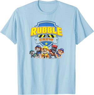 Rubble & Crew Logo and Characters , blue T-Shirt - T-Shirt | Light Blue