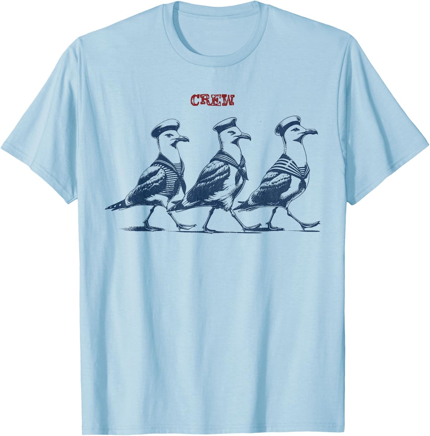 Crew - Funny Seagulls - Boat Yacht Cruise Ship , gray T-Shirt - T-Shirt | Light Blue
