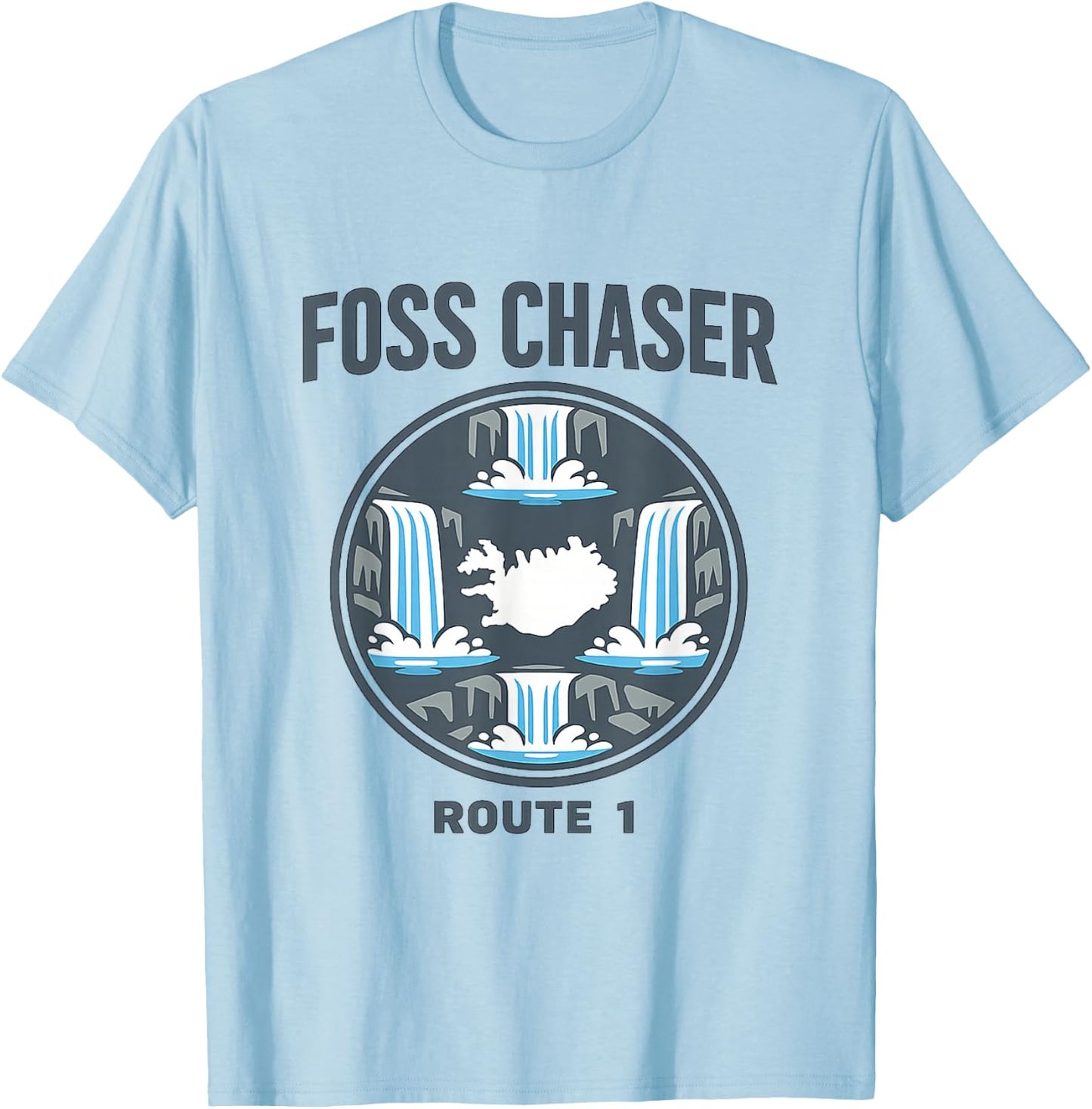 FOSS Chaser Route 1 Iceland Ring Road T-Shirt - T-Shirt | Light Blue