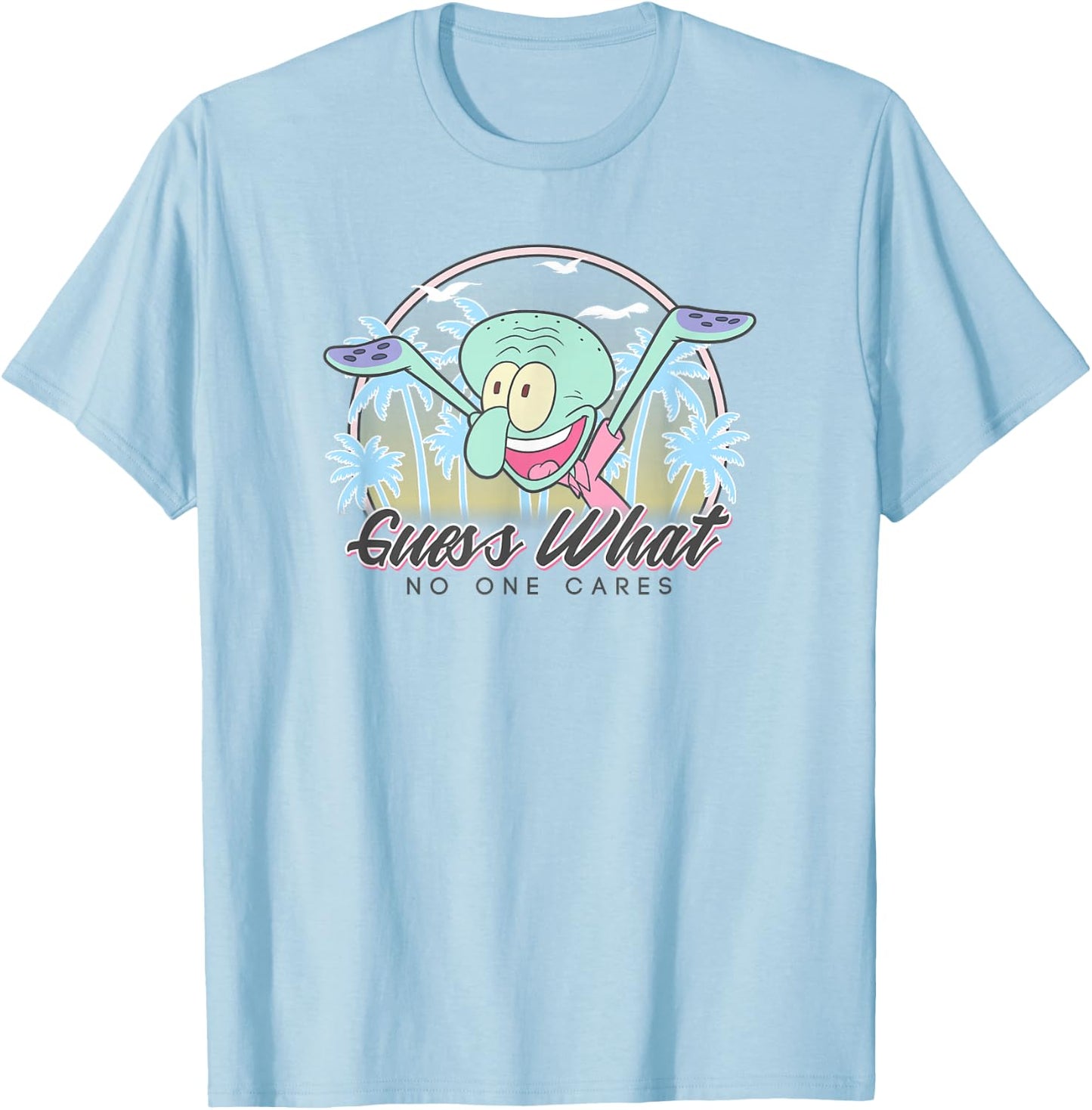 Spongebob Squarepants Squidward Guess What No One Cares! T-Shirt - T-Shirt | Light Blue