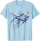 Japanese Aesthetic Asian Vintage Goldfish , gray T-Shirt - T-Shirt | Light Blue