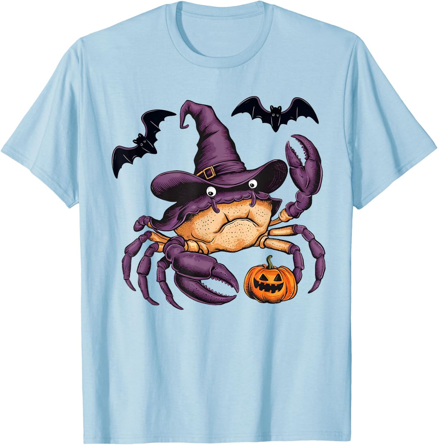 Funny Crab Halloween Costume Scary Pumpkin Bat Witch T-Shirt - T-Shirt | Light Blue